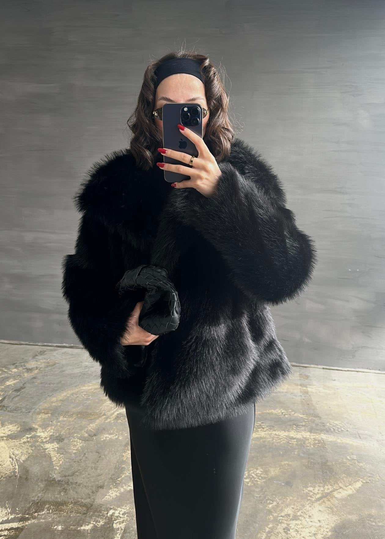 Kürklü Mont SİYAH