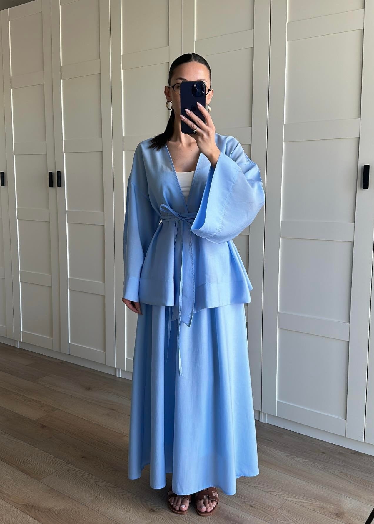 Kimonolu Etekli Takım MAVİ