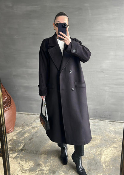 Kelebek Yakalı Kaşe Kaban MOR