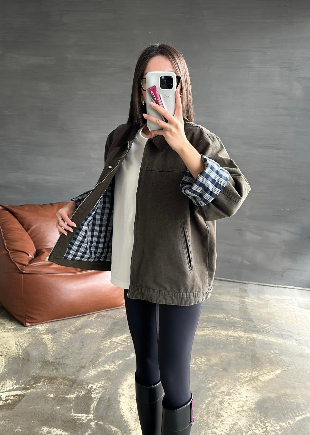 İçi Ekose Astarlı Ceket CAMEL