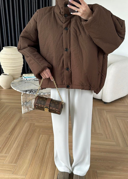 Dik Yakalı Arkası Uzun Mont KAHVE