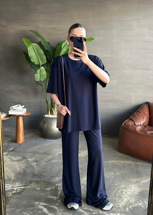 Kısa Kollu Modal Takım LACİVERT