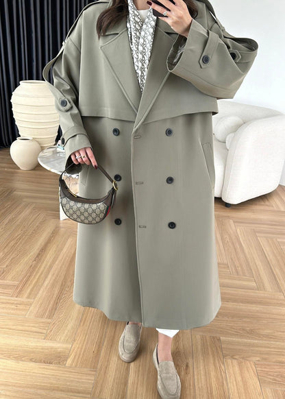 Omuzu Uzun Apoletli Trençkot HAKİ