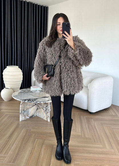 Kıvırcık Detay Kürk VİZON