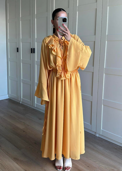 Charlie Fırfırlı Elbise SARI