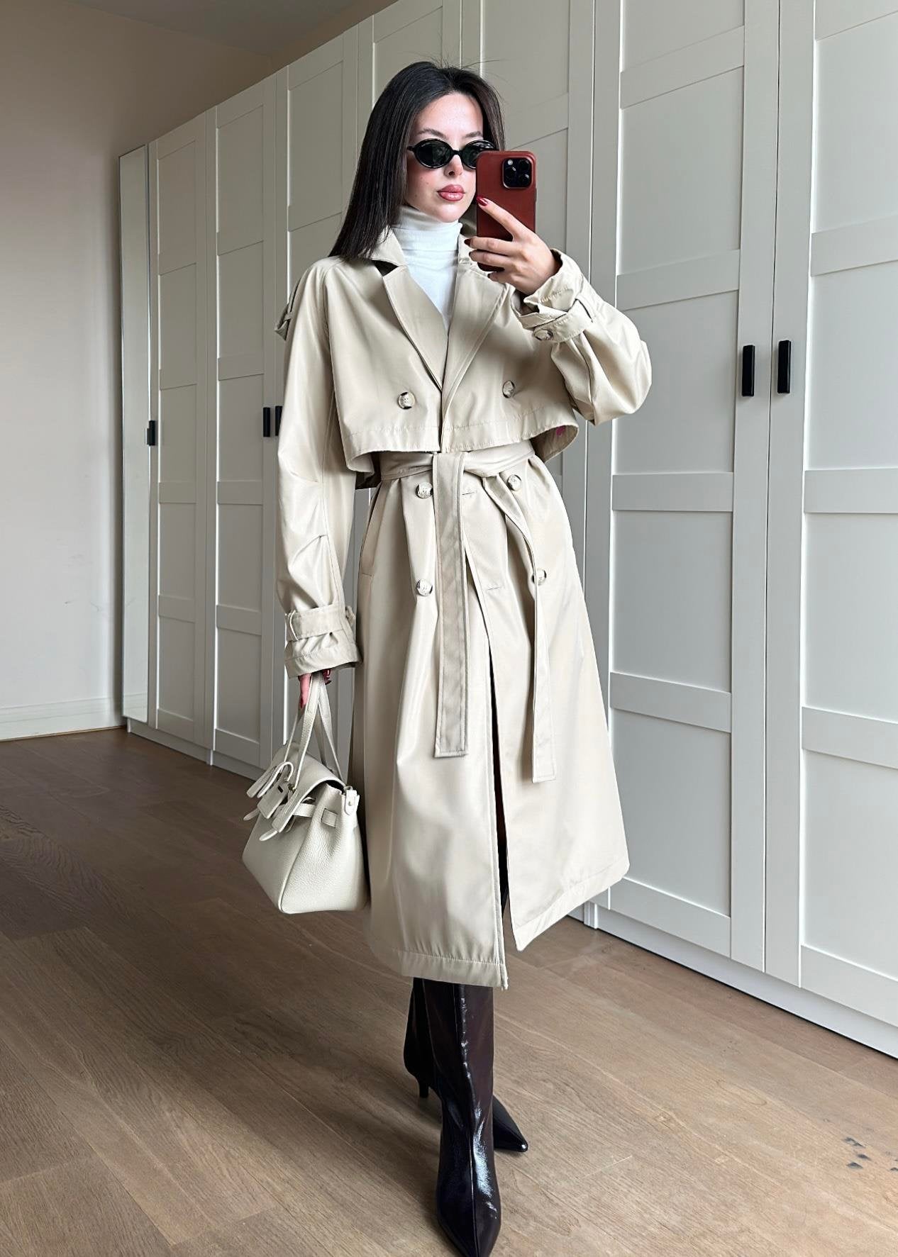 İSADORA Rüzgarlıklı Premium Trençkot BEJ