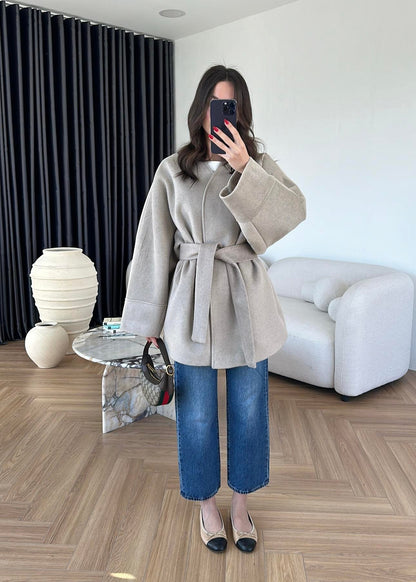 Kaşe Ara Boy Kaban BEJ