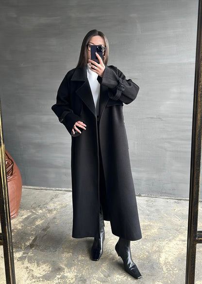 Tokalı Rüzgarlık Detaylı Kaban SİYAH