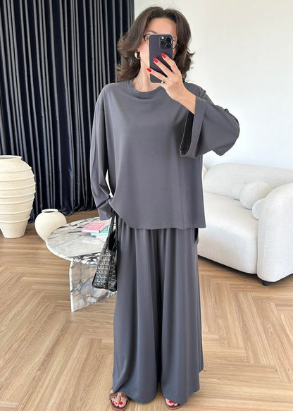 Modal Geniş Paçalı Takım ANTRASİT