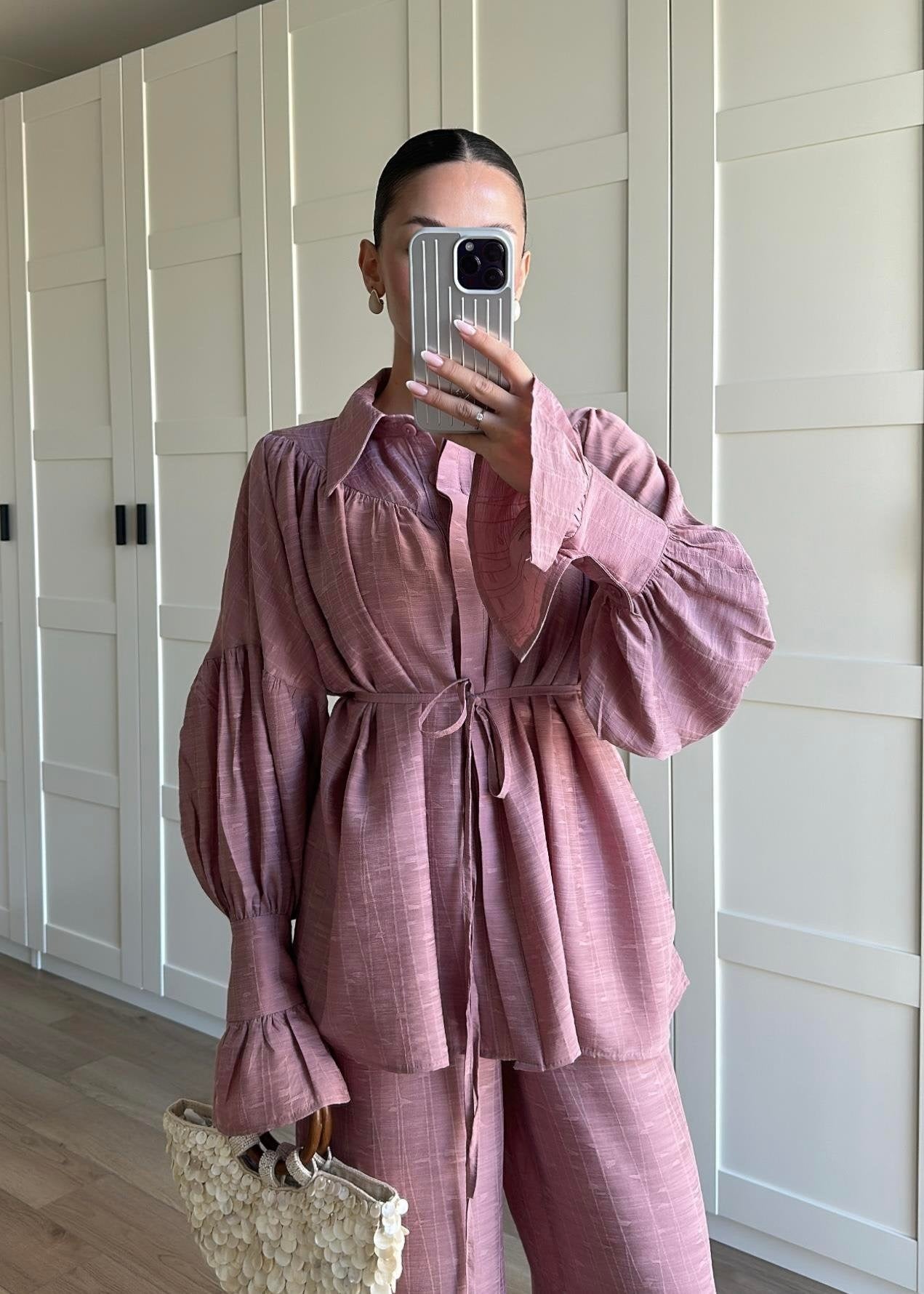 Büzgülü Gömlekli Takım GÜL KURUSU