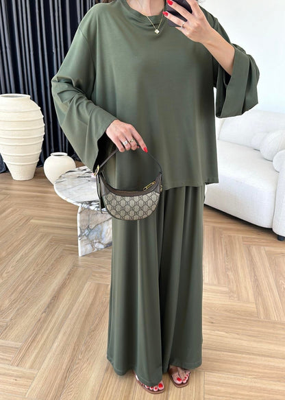 Modal Geniş Paçalı Takım HAKİ