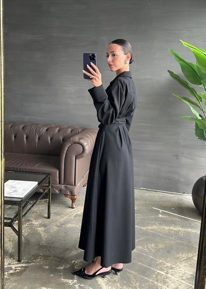 Kuşaklı Elbise SİYAH