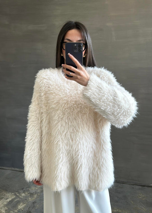 Uzun Tüylü Kazak KREM