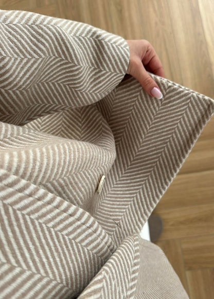 Balıksırtı Ara Boy Kaban BEJ