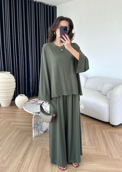 Modal Geniş Paçalı Takım HAKİ