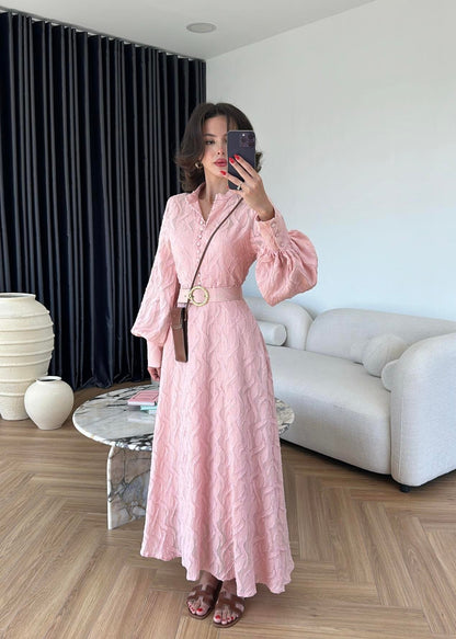 Kemerli Marka Muadil Elbise PUDRA PEMBE