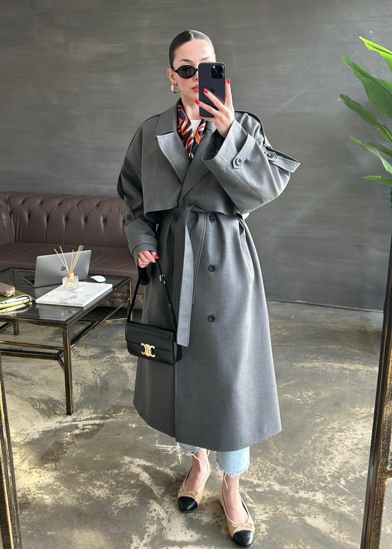 Gabardin Premium Trençkot ANTRASİT