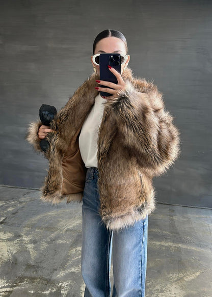 Ters Tüylü Kürk KAHVERENGİ