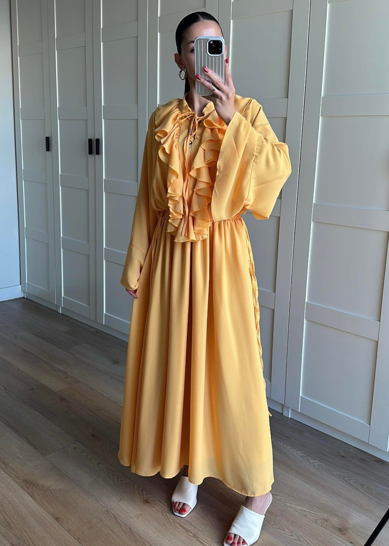 Charlie Fırfırlı Elbise SARI