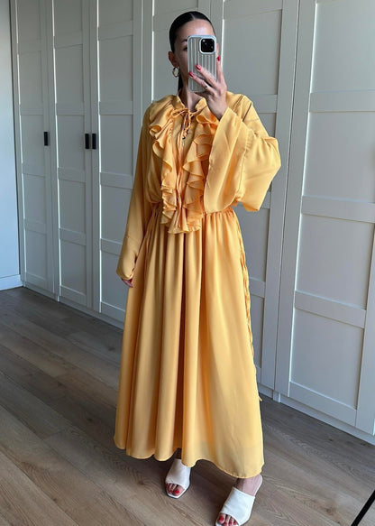 Charlie Fırfırlı Elbise SARI