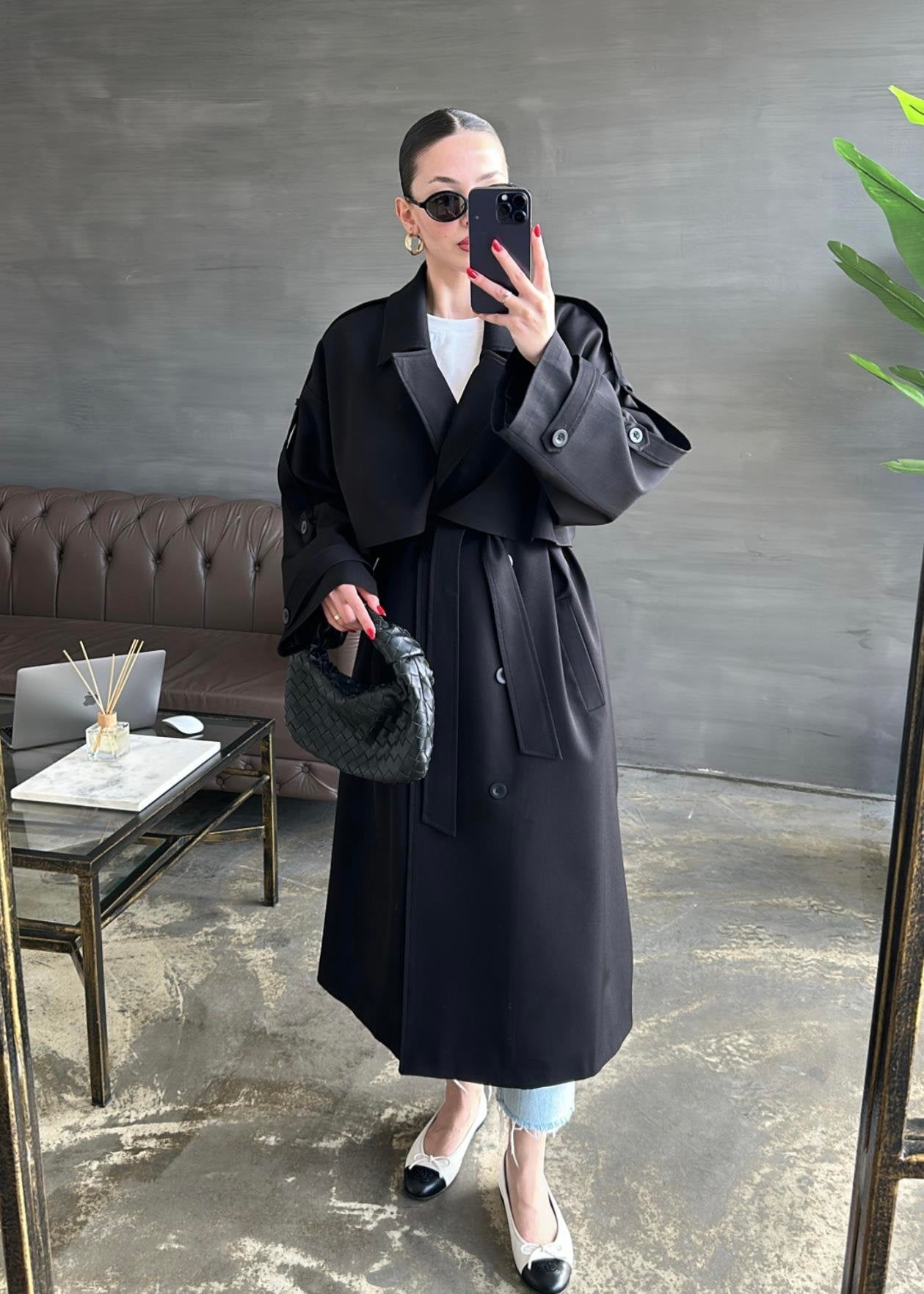 Gabardin Premium Trençkot SİYAH