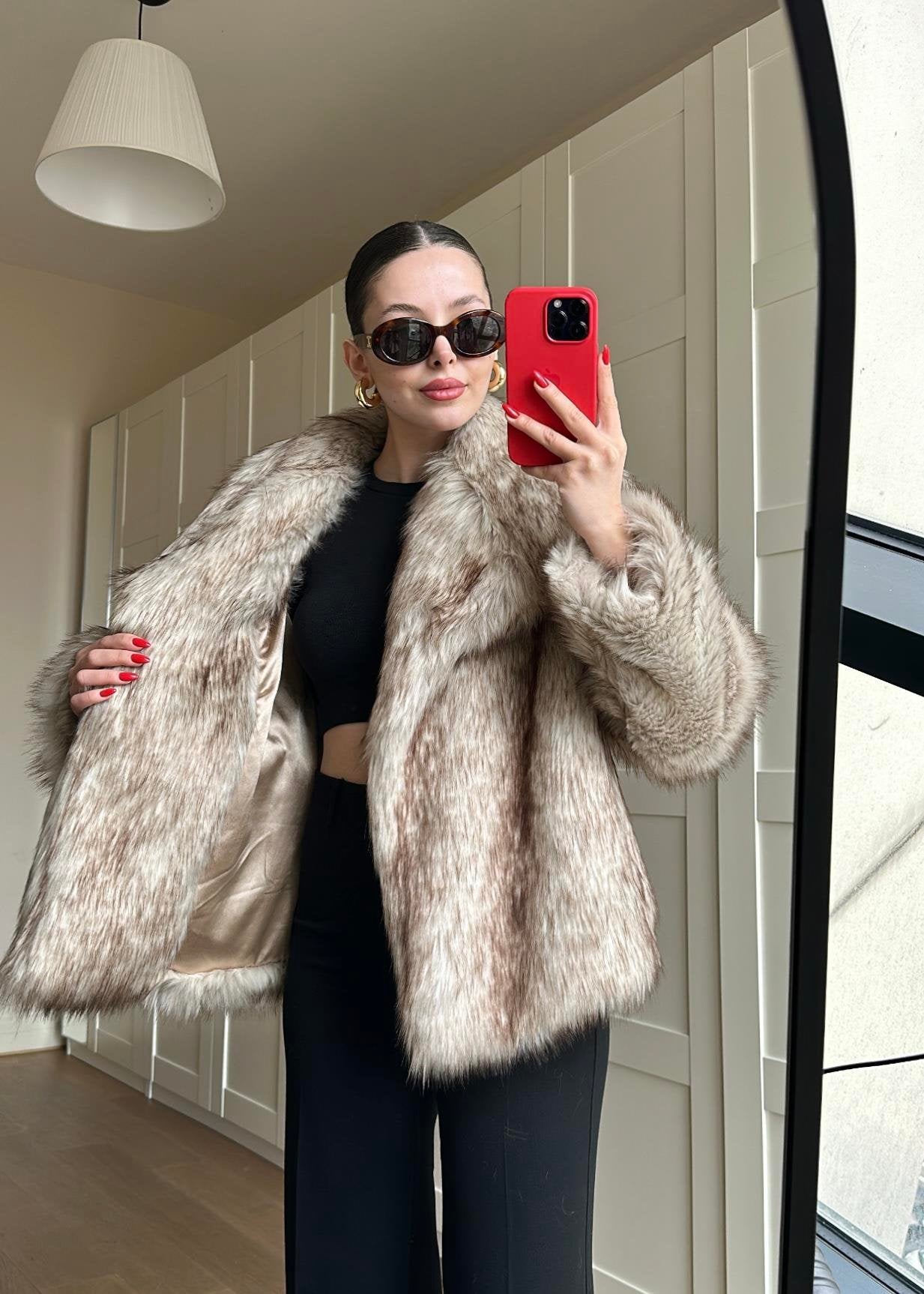 Volümlü Premium Kürk AÇIK BEJ