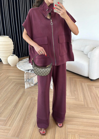 Yelekli Fermuarlı Modal Takım MÜRDÜM