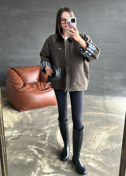 İçi Ekose Astarlı Ceket CAMEL