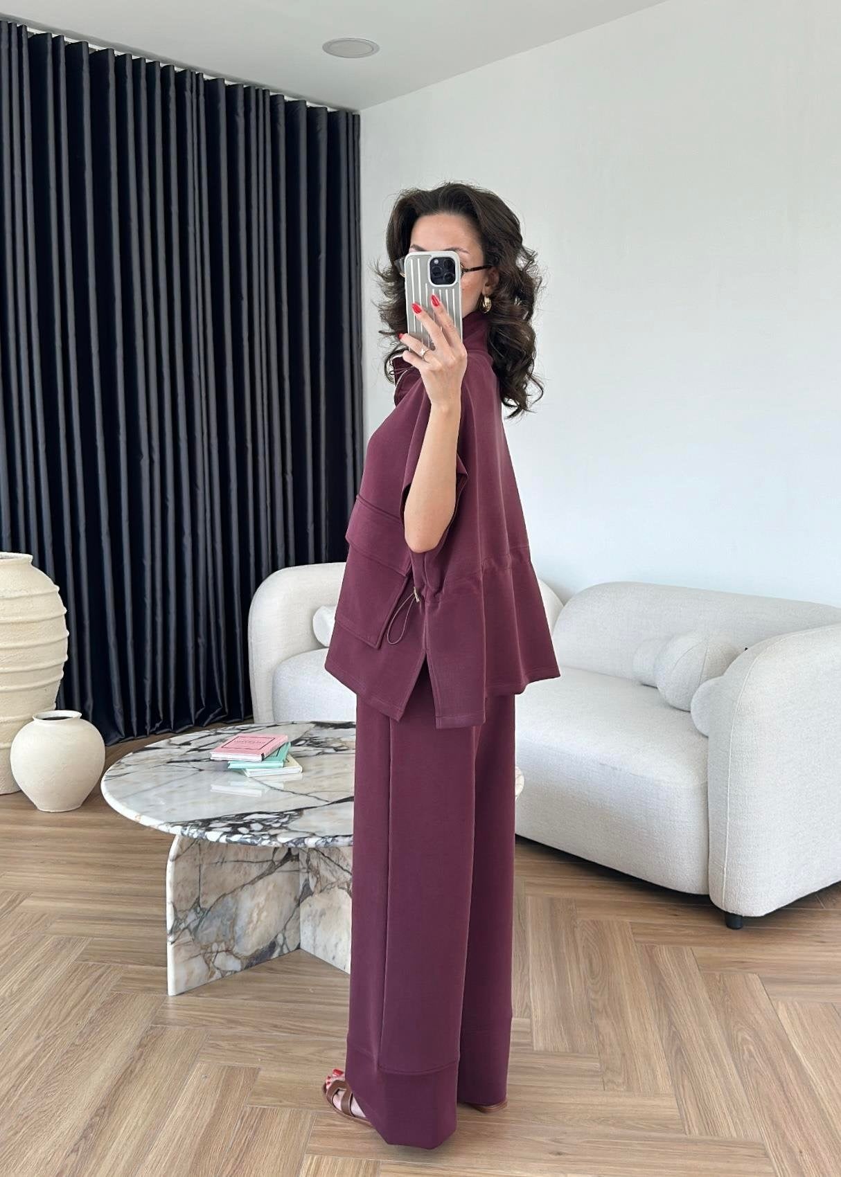 Yelekli Fermuarlı Modal Takım MÜRDÜM