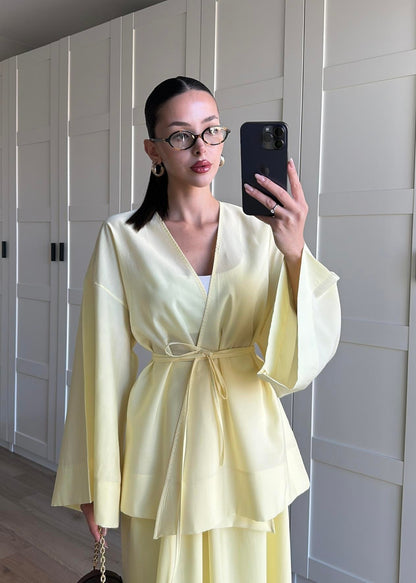 Kimonolu Etekli Takım SARI