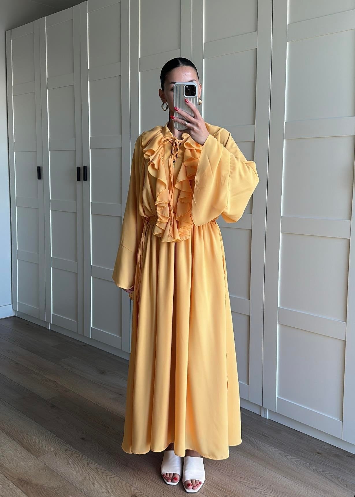 Charlie Fırfırlı Elbise SARI