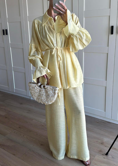 Büzgülü Gömlekli Takım SARI