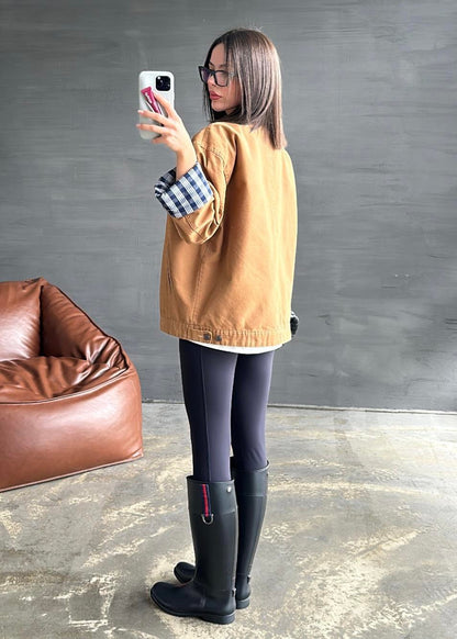 İçi Ekose Astarlı Ceket CAMEL