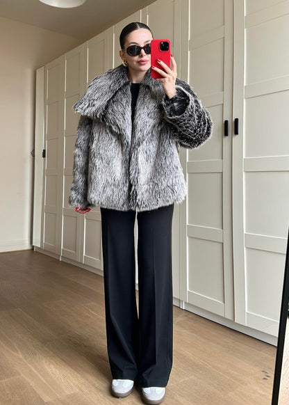 Volümlü Premium Kürk ANTRASİT