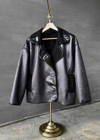 Nubuk Deri Ceket SİYAH