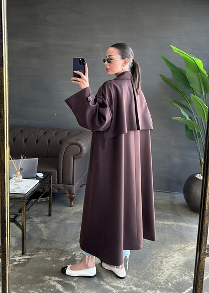 Gabardin Premium Trençkot ACI KAHVE