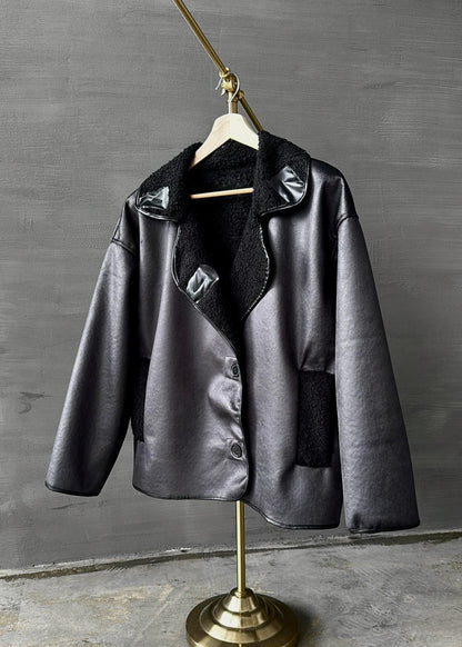 Nubuk Deri Ceket SİYAH