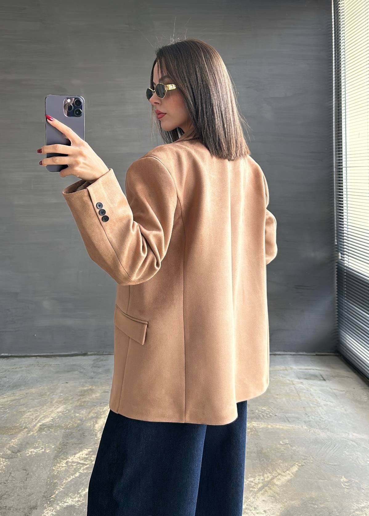 Süet Premium Ceket CAMEL