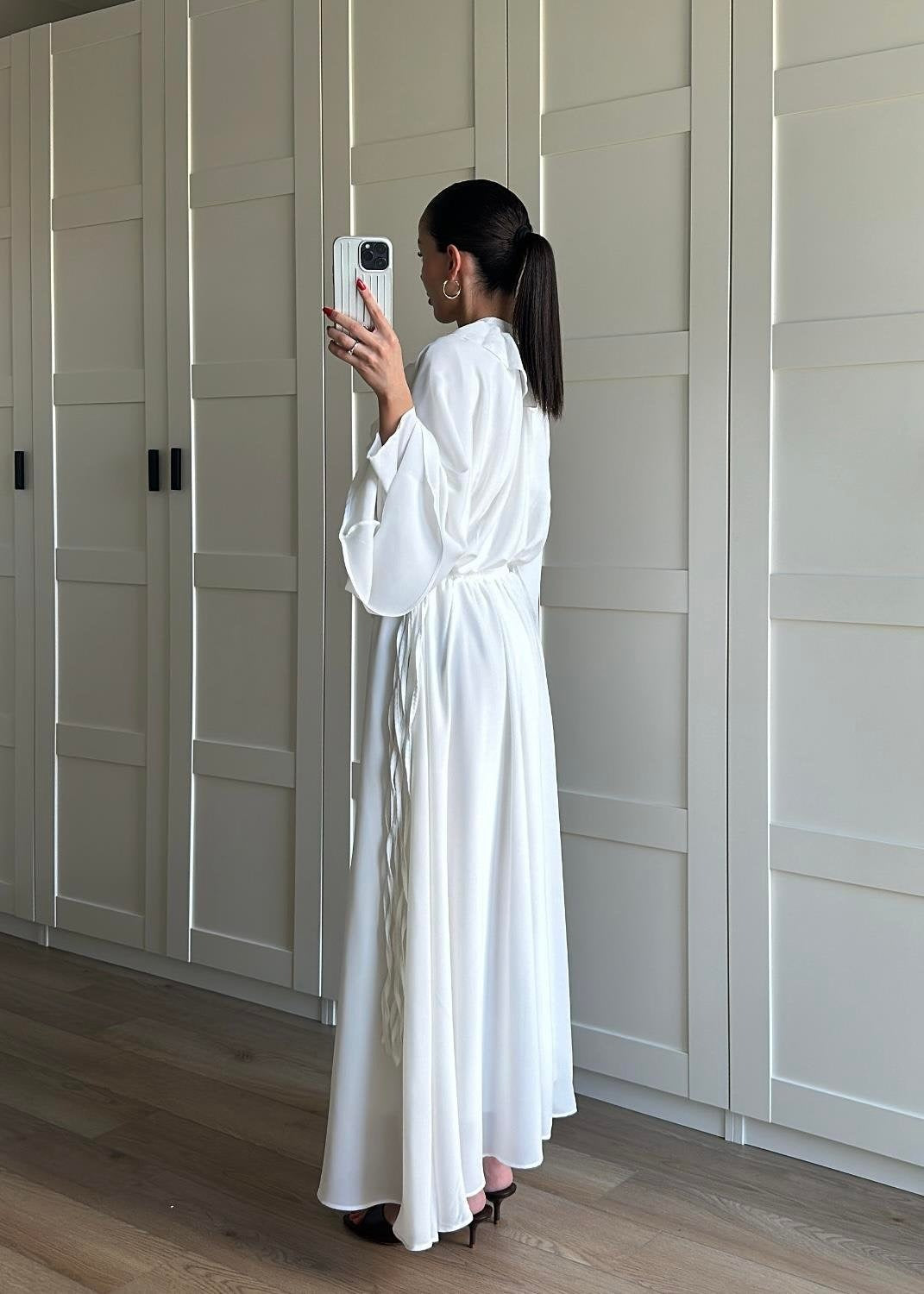 Charlie Fırfırlı Elbise BEYAZ