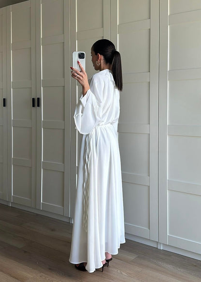 Charlie Fırfırlı Elbise BEYAZ