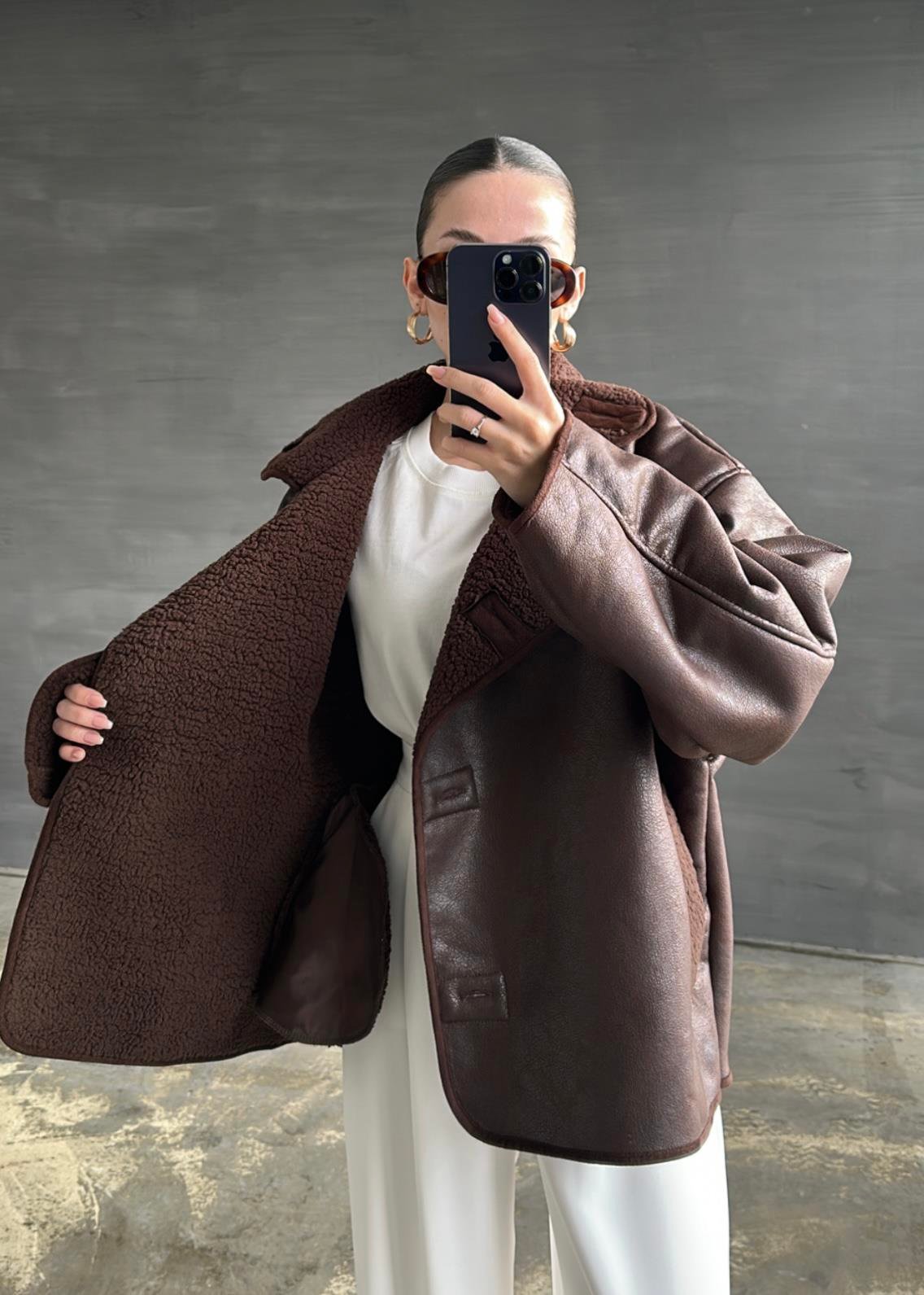 Nubuk Deri Ceket ACI KAHVE