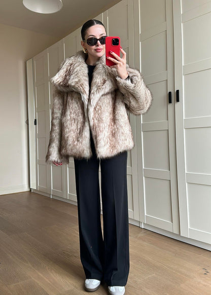 Volümlü Premium Kürk AÇIK BEJ