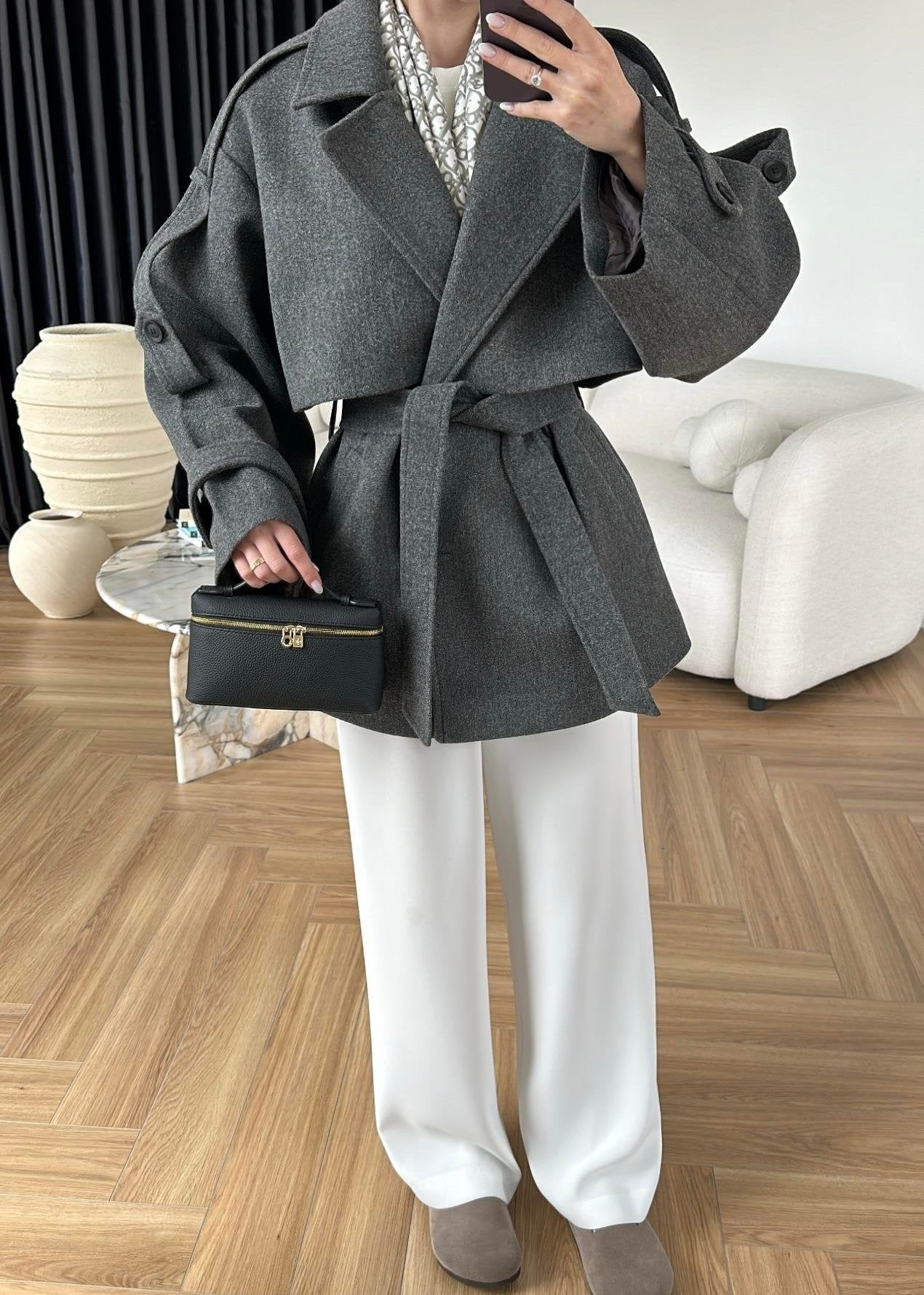 Ara Boy Kaşe Kaban ANTRASİT