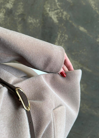 Alpaka Kemerli Ceket VİZON