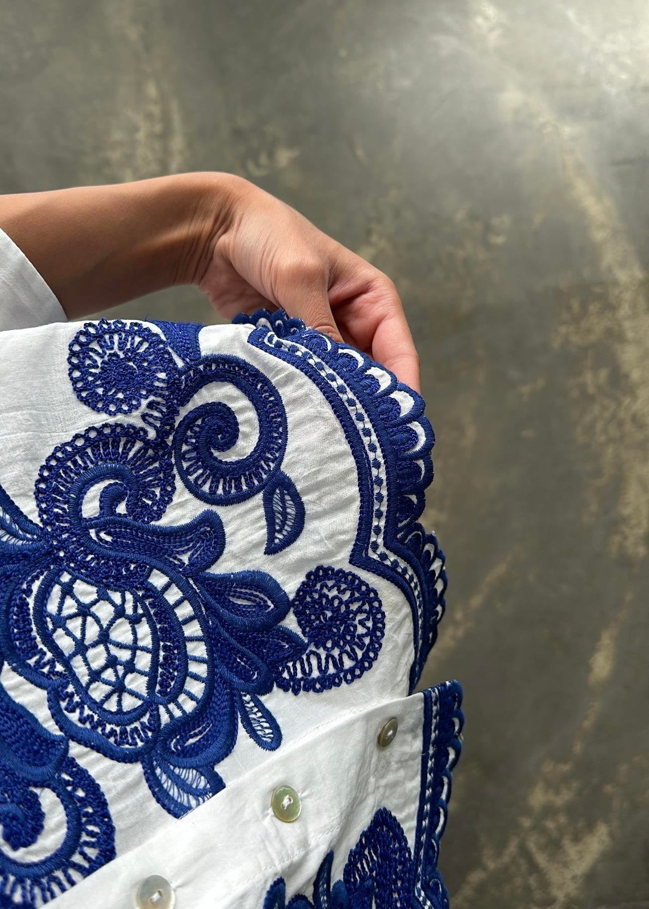 Fakir Kol Nakışlı Etekli Takım BEYAZ