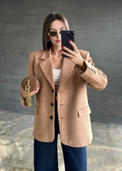 Süet Premium Ceket CAMEL