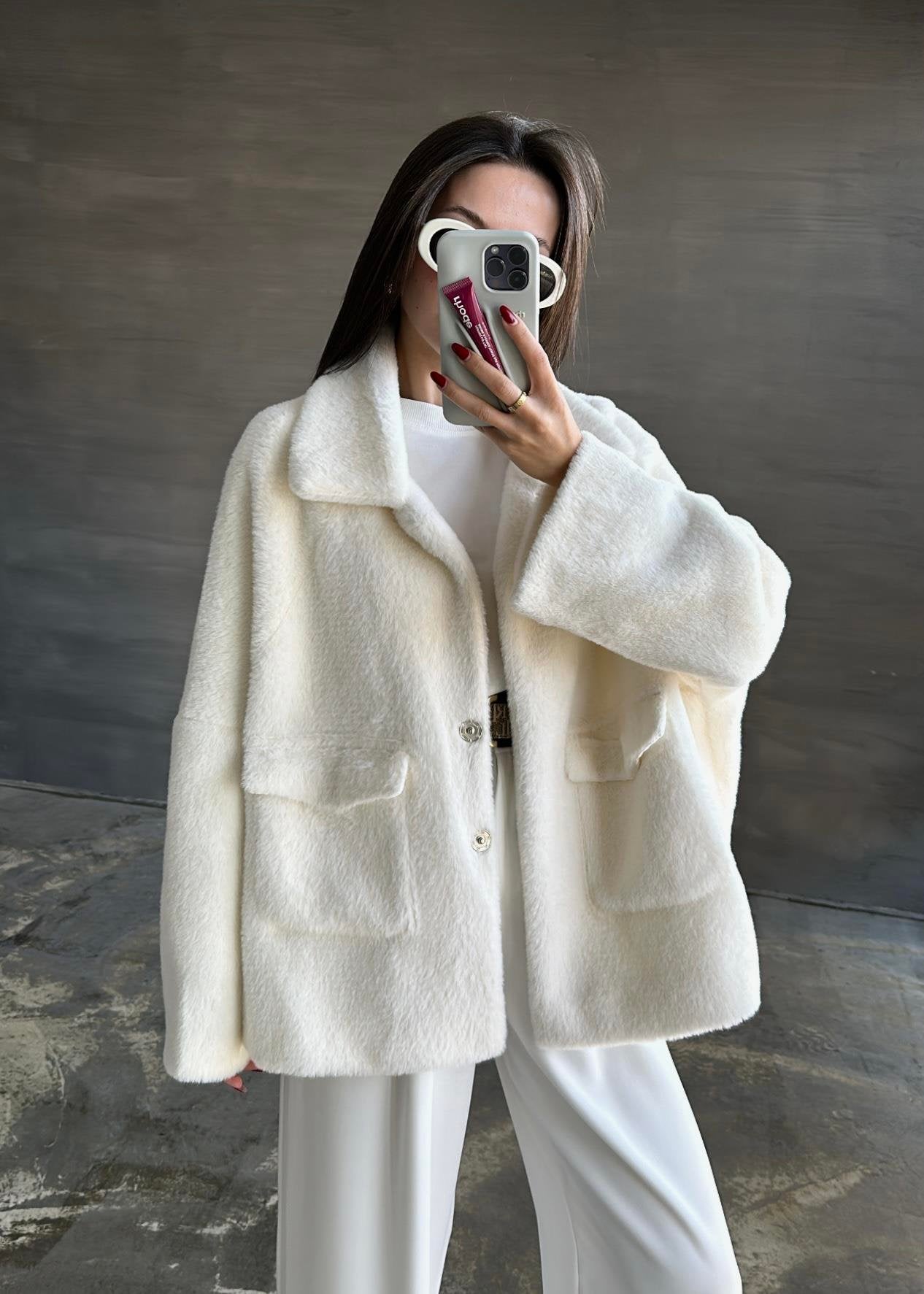 Çift Cepli Kürk SİYAH