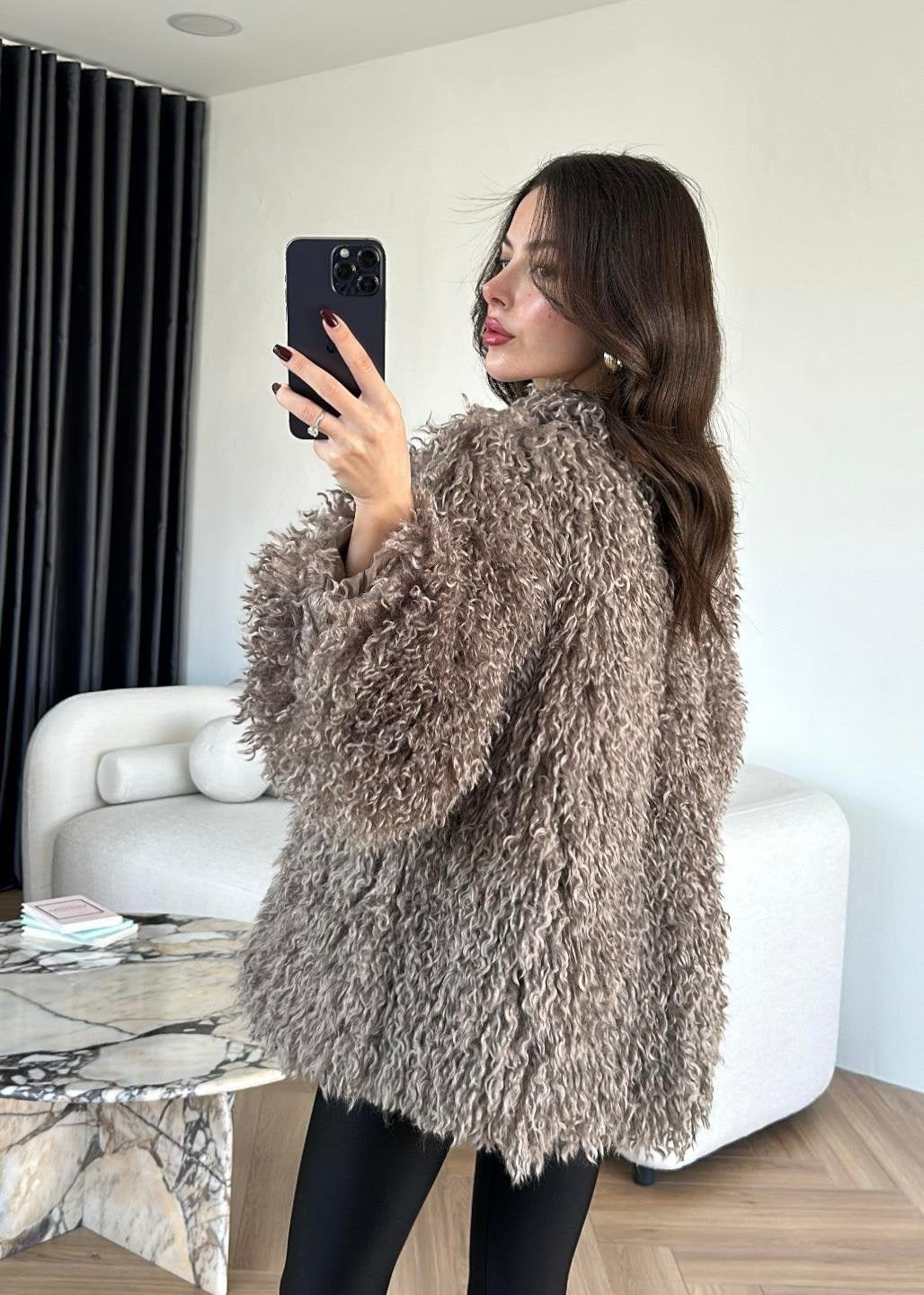 Kıvırcık Detay Kürk VİZON