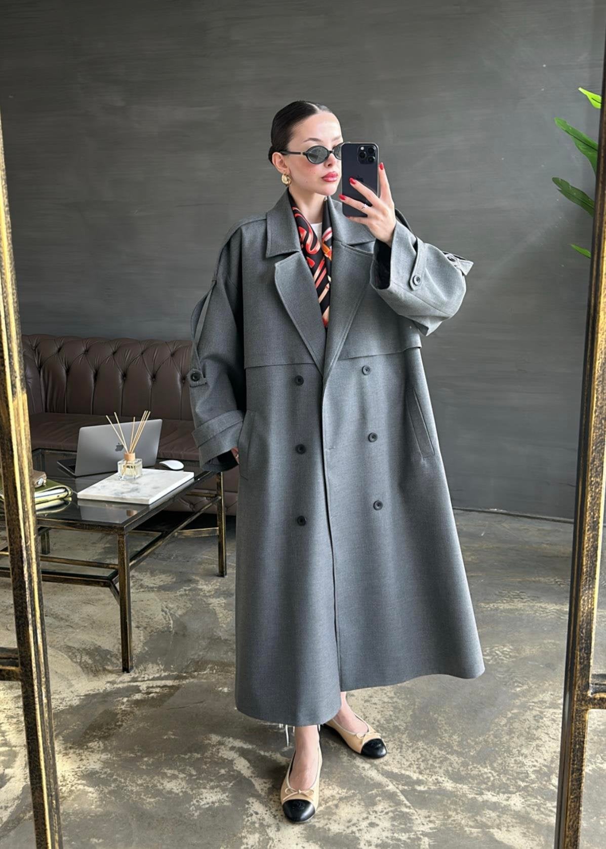 Gabardin Premium Trençkot ANTRASİT