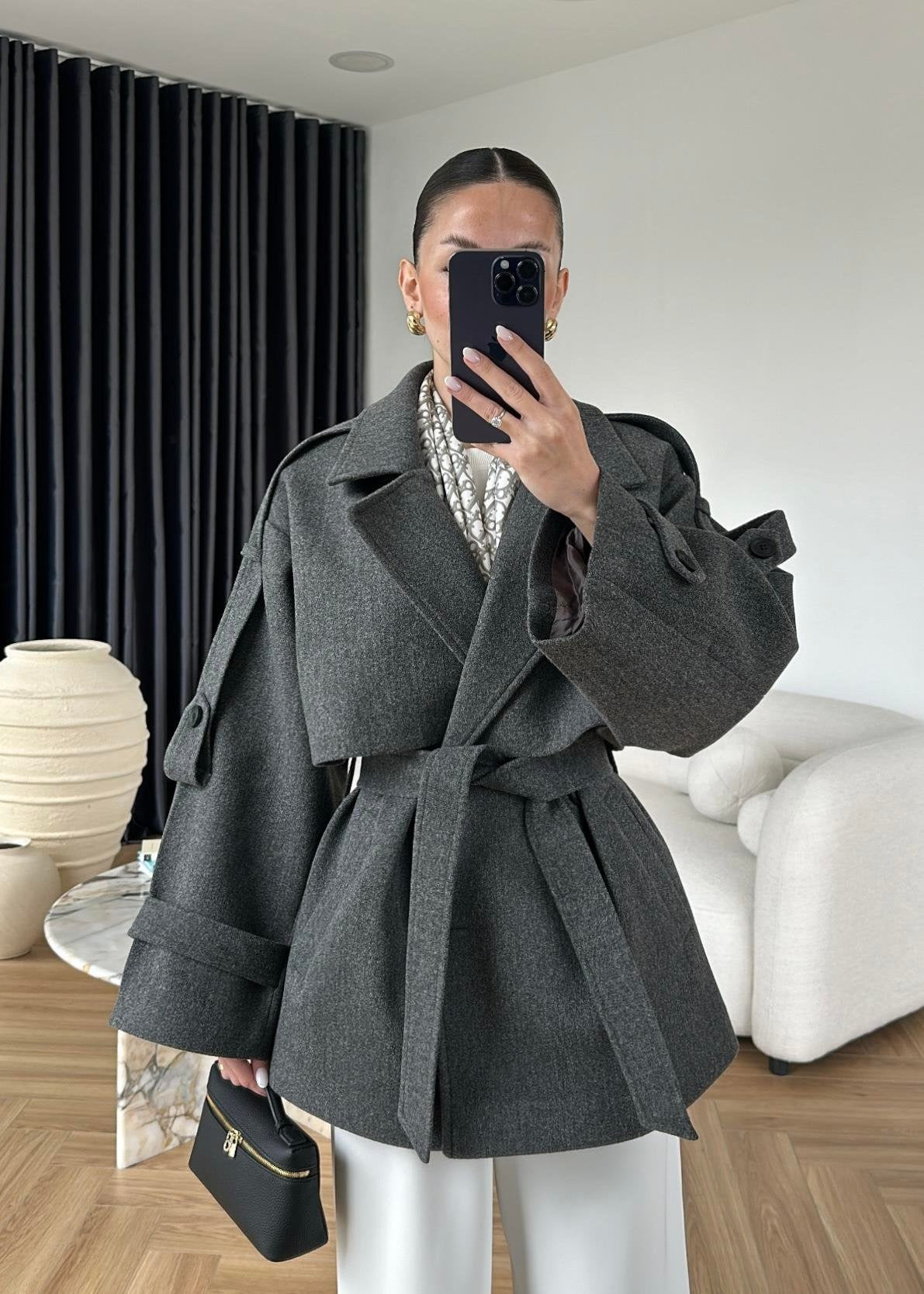 Ara Boy Kaşe Kaban ANTRASİT